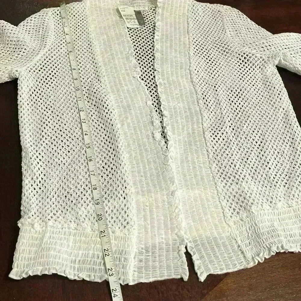 XCVI women’s white open cardigan